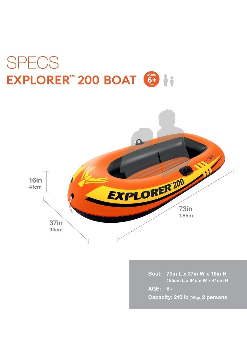 INTEX Intex Explorer Inflatable Boat Series size 185L x 94W centimeters 2 Person  - Image 2