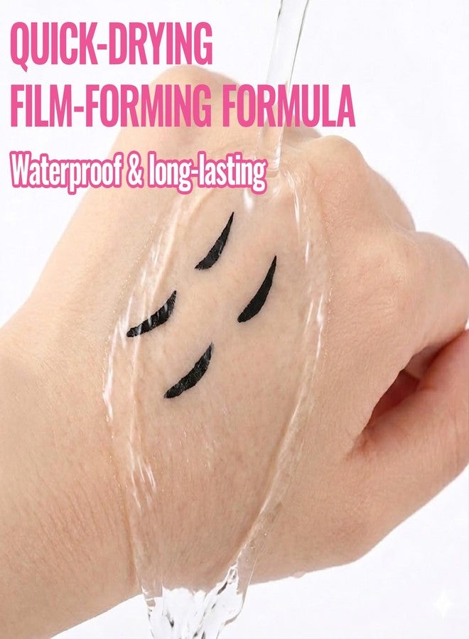 Erinde Winged Eyeliner Stamp Pen, Dual-Ended Eyeliner Stamp Wingliner, L/R Symmetry Cat Eye Makeup Tool, Quick-Dry, Long-Lasting, Smudge-Proof Rotating Eye Liner Stamp for Beginners, Black - Image 5