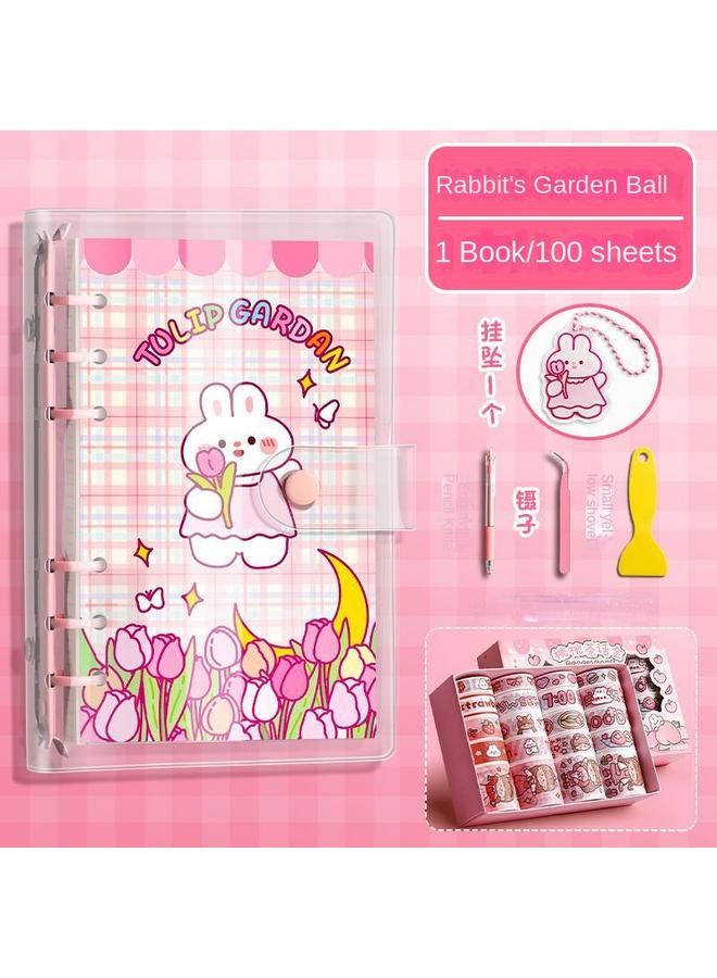 Bluejw Hand Ledger Suit Gift Box A Set Of Cute Girls Children's Hand Ledger Notebook Primary School Students Stationery Tools Gift - Image 1