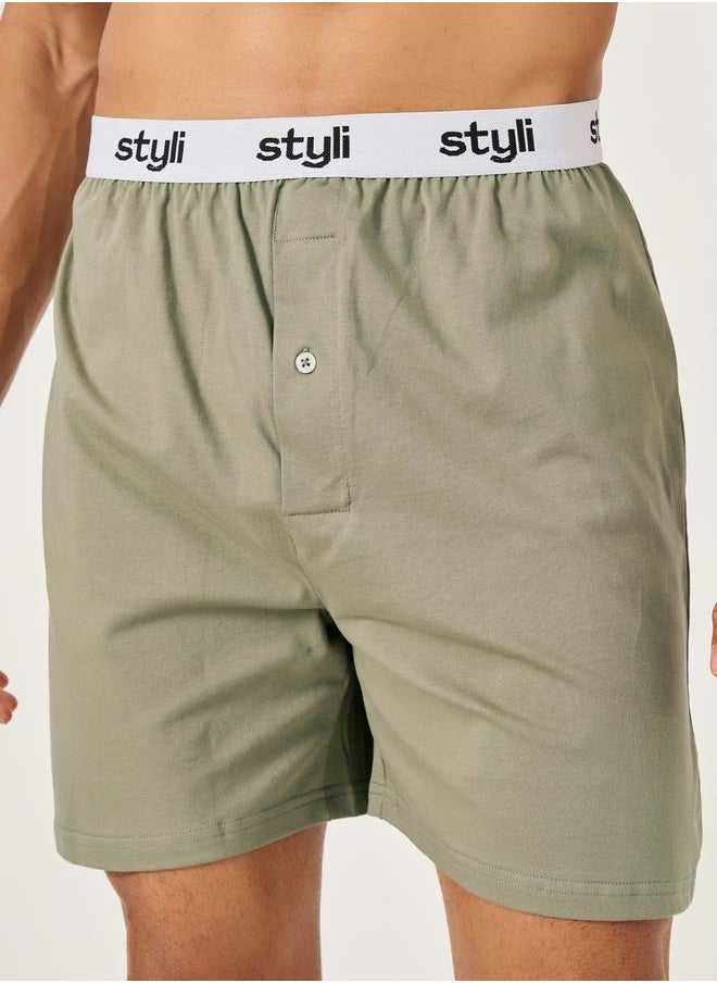 Styli - Pack of 2 - Knitted Boxer With Elasticated Waistband - Image 1
