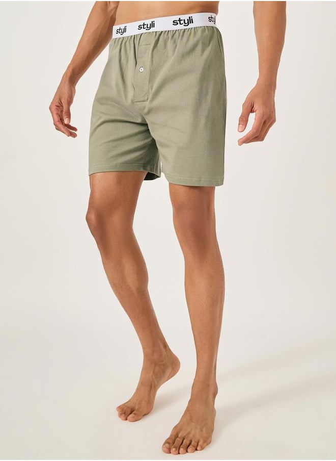 Styli - Pack of 2 - Knitted Boxer With Elasticated Waistband - Image 1