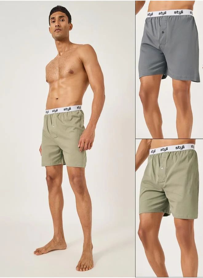 ستايلي Pack of 2 - Knitted Boxer With Elasticated Waistband