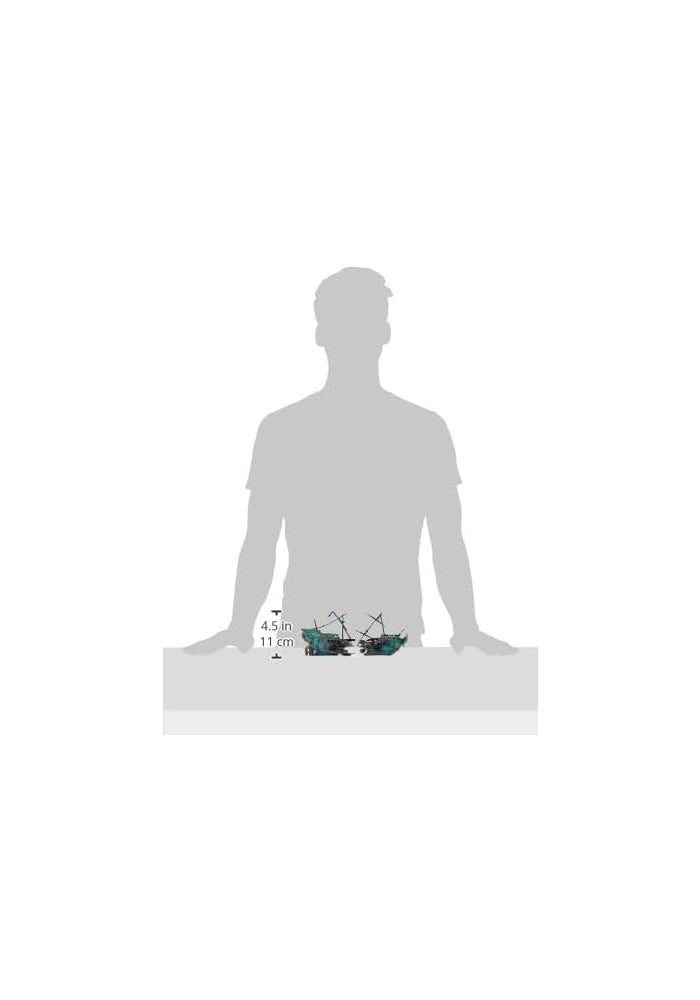 Penn Plax Penn-Plax Shipwreck Aquarium Decoration Ornament with Moving Masts and Lifeboat - Image 5