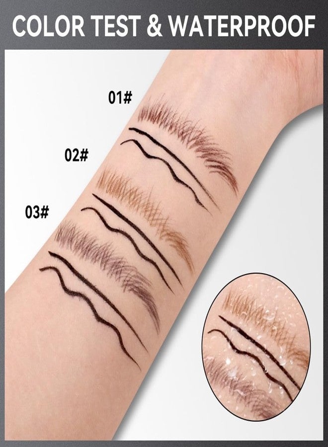 UOCK Eyebrow pencil, 2-in-1 dual-ended liquid eyebrow pencil, eyeliner, for naturally hair-like brows, waterproof eyebrow makeup. (02#TEA BROWN) - Image 3