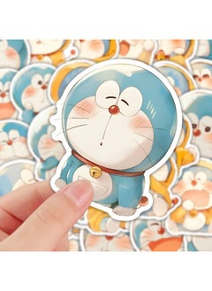 Generic 96 Watercolor Doraemon Stickers Cute Cartoon Animation Stickers Decorate Diy Wall Desktop Hand Account-Color:Grab - Sharing Special Pack [96 Sheets] Cute Blue Cat D-100 Model Can Be Diyed In Various Ways [add 1 Storage Box] Super Cute Watercolor Painting Blue Fatty  - Image 2