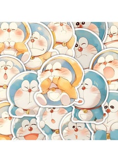 Generic 96 Watercolor Doraemon Stickers Cute Cartoon Animation Stickers Decorate Diy Wall Desktop Hand Account-Color:Grab - Sharing Special Pack [96 Sheets] Cute Blue Cat D-100 Model Can Be Diyed In Various Ways [add 1 Storage Box] Super Cute Watercolor Painting Blue Fatty  - Image 4