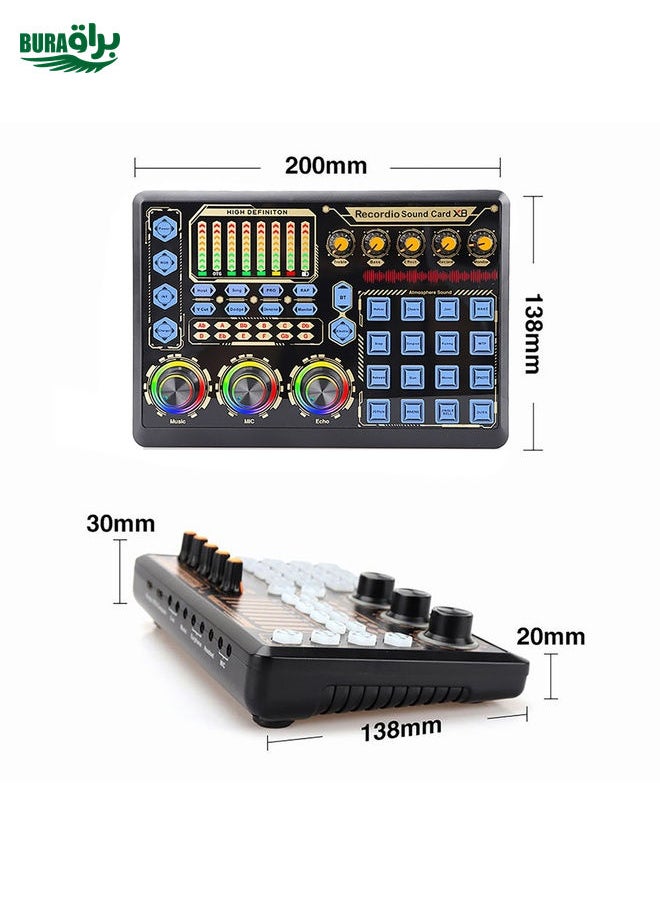 BURAQ GAX-X8 Live Microphone Equipment Sound Card  - Image 3