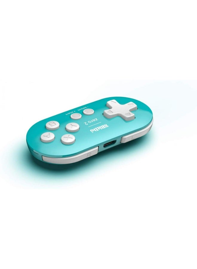 8Bitdo Zero 2 Bluetooth Gamepad Keychain Sized Mini Controller for Switch, Windows, Android, macOS & Raspberry Pi(Turquoise Edition) - Image 1