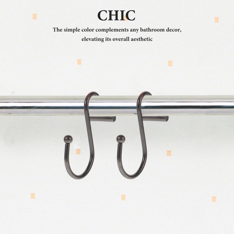 Metal Sliding Shower Curtain Hooks 12 Pack S Shaped Rust Resistant Bathroom Hangers - Image 4