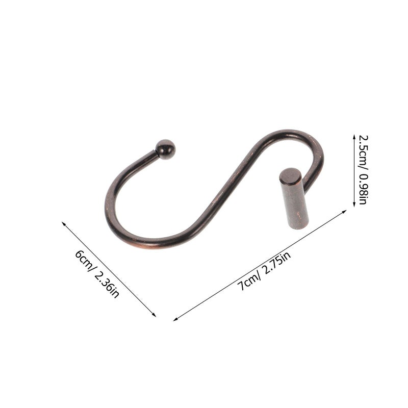 Metal Sliding Shower Curtain Hooks 12 Pack S Shaped Rust Resistant Bathroom Hangers - Image 3
