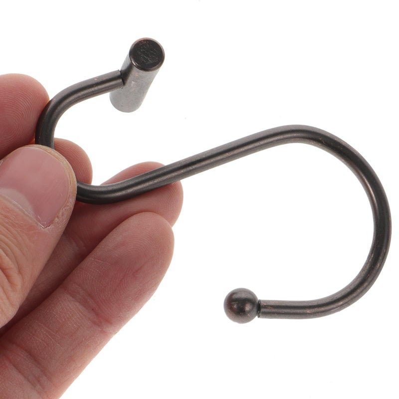 Metal Sliding Shower Curtain Hooks 12 Pack S Shaped Rust Resistant Bathroom Hangers - Image 5