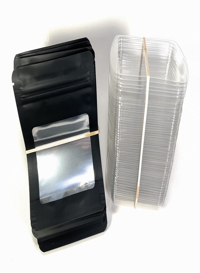 ROYPACK Smell Proof Odor Free Mylar TRAYBAGS (50 pack) Stand Up Foil Pouch, Strong Reusable Zip Seal, 4 Mil Thick. ROYPACK (Matte Black with Window, Small) - Image 3