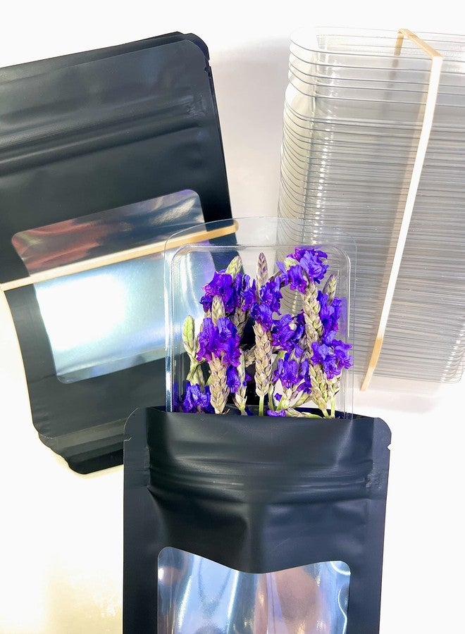ROYPACK Smell Proof Odor Free Mylar TRAYBAGS (50 pack) Stand Up Foil Pouch, Strong Reusable Zip Seal, 4 Mil Thick. ROYPACK (Matte Black with Window, Small) - Image 5