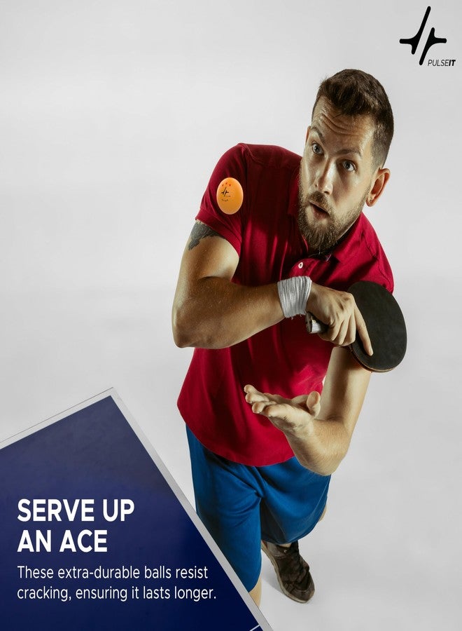 PulseITBounce - High Performance Table Tennis Balls, 40+ for Professional Matches, 3-Star Ping Pong Balls for Kids & Adults Training, Durable ABS Plastic (Orange) (Pack of 6) - Image 5