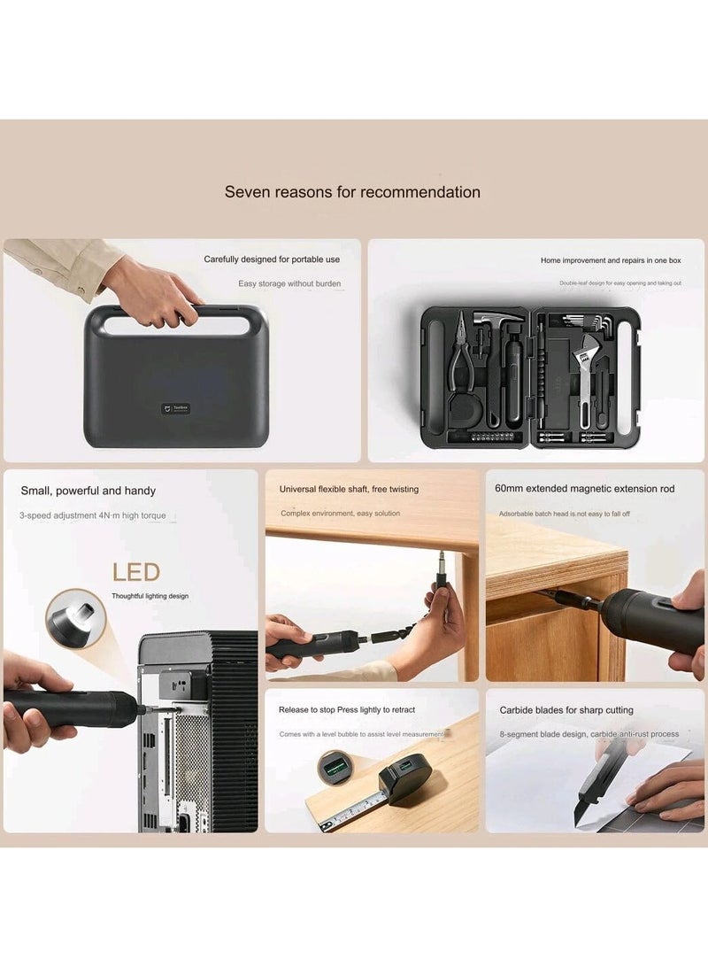 Xiaomi Mijia Multifunctional Screwdriver Toolbox MJGJX001QW with LED Portable Home Tool Set - Image 5
