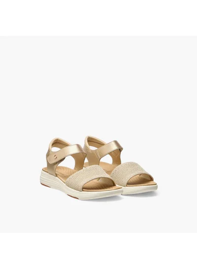 Le Confort Women's Textured Sandals with Hook and Loop Closure