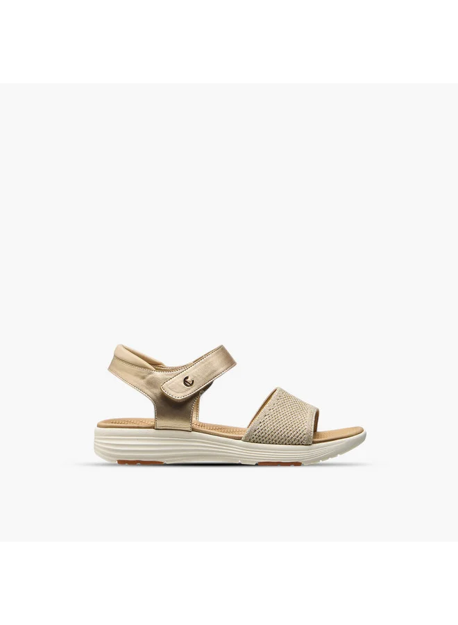 Le Confort Women's Textured Sandals with Hook and Loop Closure