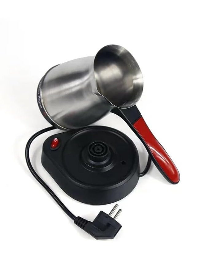 Electric Stainless Steel Coffee Kettle, 600ml Capacity, Stainless Steel, Slim Spout, Home Milk Boiler, Matte Finish, LED Light, 220V, 600W - Image 2