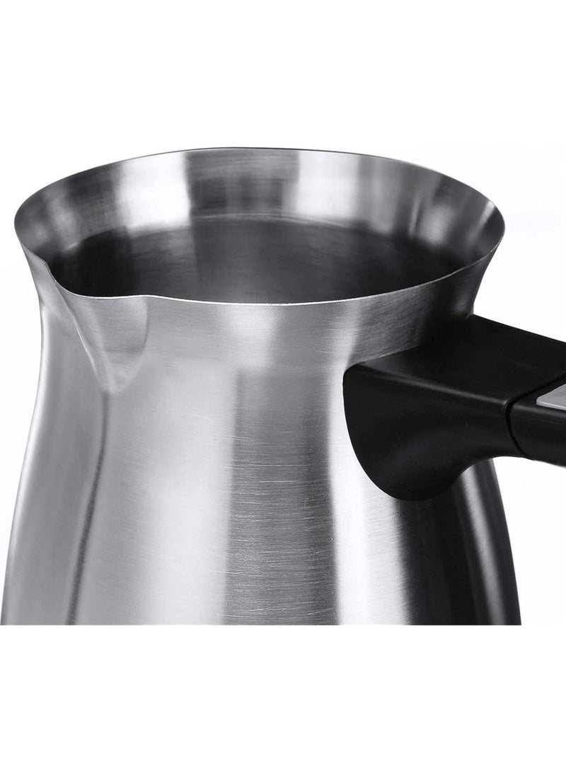 Electric Stainless Steel Coffee Kettle, 600ml Capacity, Stainless Steel, Slim Spout, Home Milk Boiler, Matte Finish, LED Light, 220V, 600W - Image 3