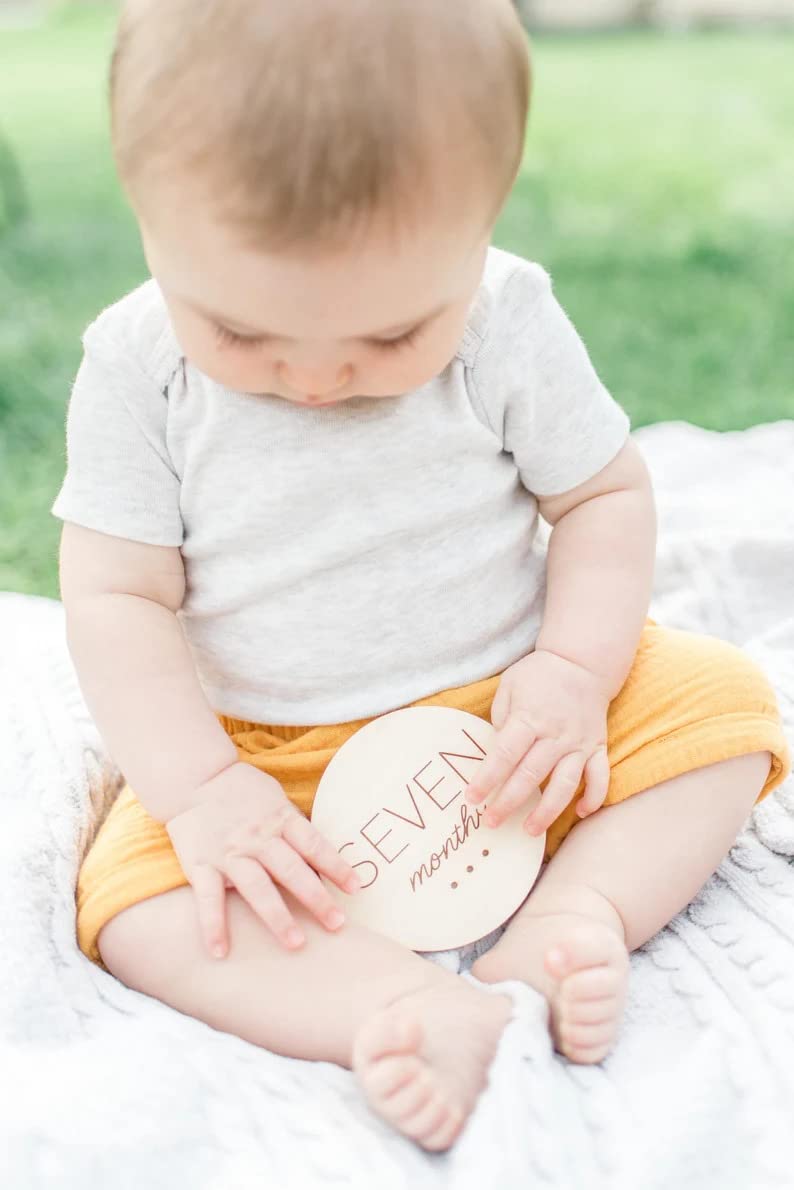 Haoser Monthly Baby Photoshoot Items,Milestone Cards For New Born Wooden,Baby Milestone Cards, Baby Photo Props, Wizard Gift, Baby Shower Gift,12 Count - Image 3