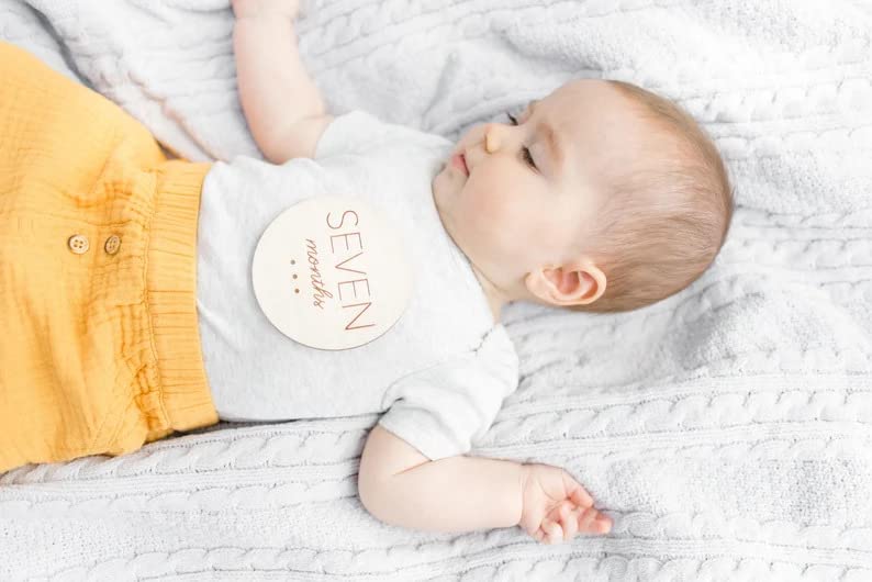 Haoser Monthly Baby Photoshoot Items,Milestone Cards For New Born Wooden,Baby Milestone Cards, Baby Photo Props, Wizard Gift, Baby Shower Gift,12 Count - Image 4