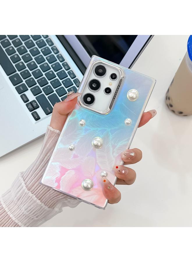 S-TOP Case For Samsung Galaxy S23 Ultra 5G Electroplating Pearl Laser Texture TPU Phone Case - Image 1