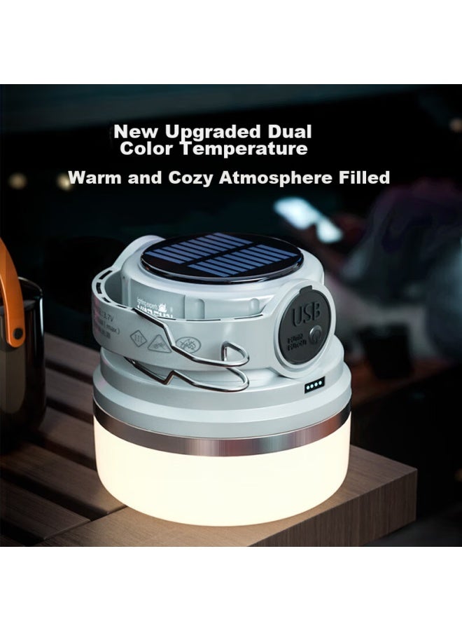 Warsun Warsunes06 Camping Light, Solar-powered Rechargeable Lamp, Outdoor Tent Light, Emergency Equipment, Hanging Light, Power Outage, Home Use  - Image 2