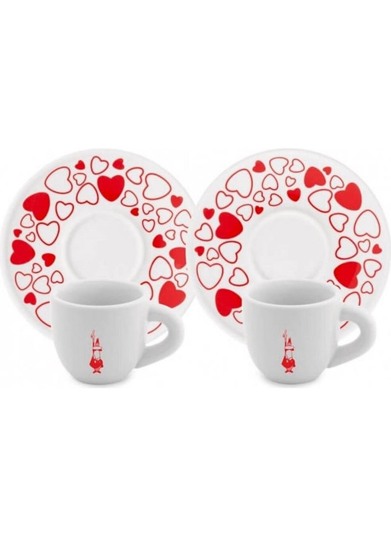 BIALeTTI - Set 2' Espresso Heart Cup Set - Image 1
