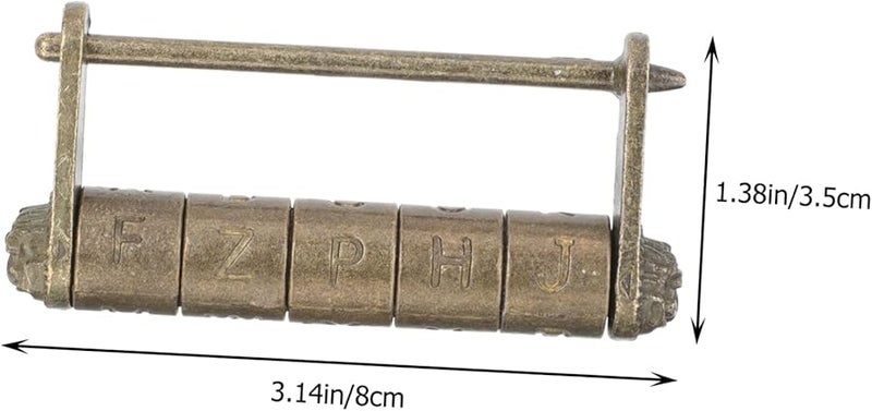 Antique Chinese Style Zinc Alloy Password Padlock For Cabinet Jewelry Box Portable Durable - Image 3