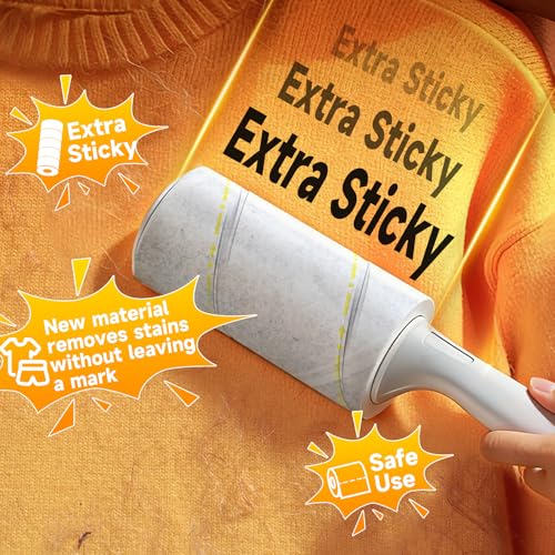 beitophome Extra Sticky Lint Roller for Pet Hair 600 Sheets with 2 Reinforced Handles Heavy Duty Lint Roller for Clothes Couch Furniture Car - Image 3