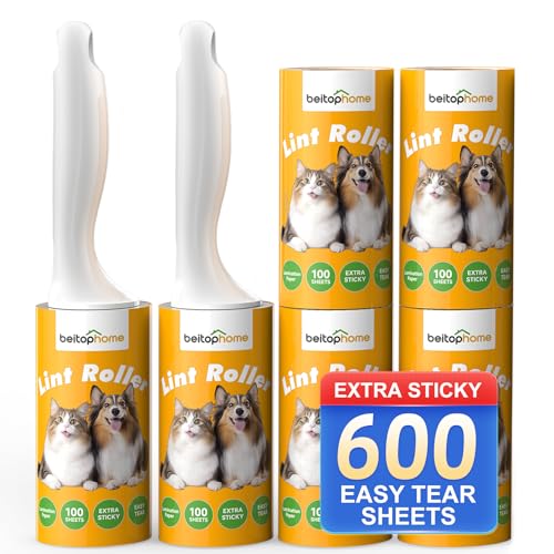 beitophome Extra Sticky Lint Roller for Pet Hair 600 Sheets with 2 Reinforced Handles Heavy Duty Lint Roller for Clothes Couch Furniture Car - Image 1
