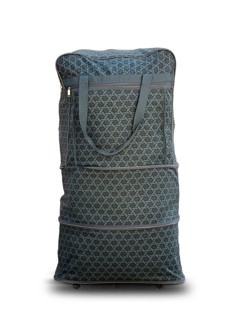 ZAAPPY Expandable Collapsible Lightweight Travel Duffel Mesh Wheel Bag, Rolling Storage Bag, Space Saving - Image 1