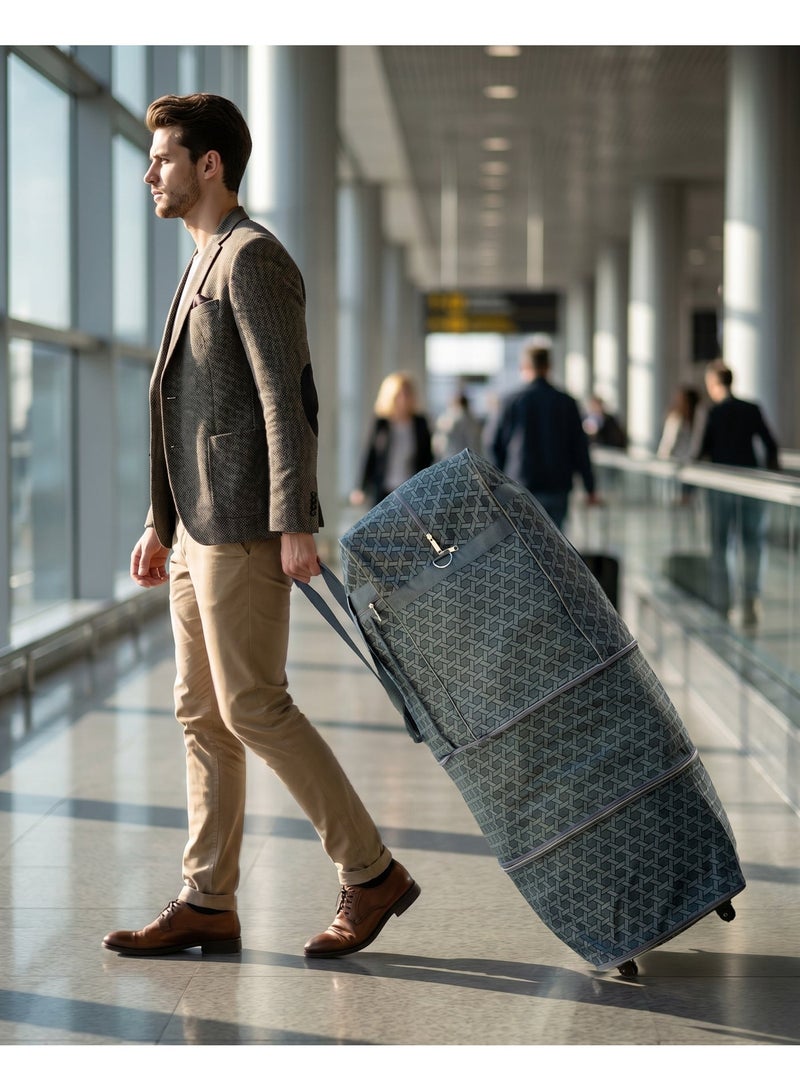 ZAAPPY Expandable Collapsible Lightweight Travel Duffel Mesh Wheel Bag, Rolling Storage Bag, Space Saving - Image 2