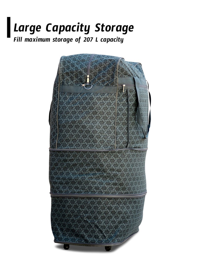 ZAAPPY Expandable Collapsible Lightweight Travel Duffel Mesh Wheel Bag, Rolling Storage Bag, Space Saving - Image 4