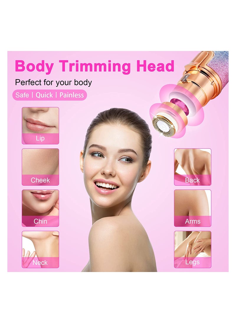 MARK STORE 2 in 1 Eyebrow Trimmer and Face Hair Removal, Painless Electric Remover for Lips Nose Face Body Peach Fuzz, Lady Shaver with Eyebrow Trimmer, Built in LED Light. Wonderful gift for Ladies.  - Image 3