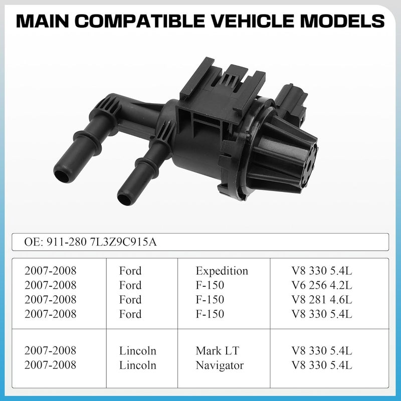 PANNUOSCS Vapor Canister Purge Valve 911-280 for 2007-2008 Ford F-150, Expedition, Lincoln Mark LT, Navigator - Image 5