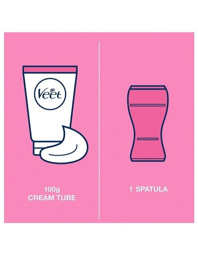 Veet Pack of 2 Hair Removal Cream For Sensitive Skin 100grams  - Image 3