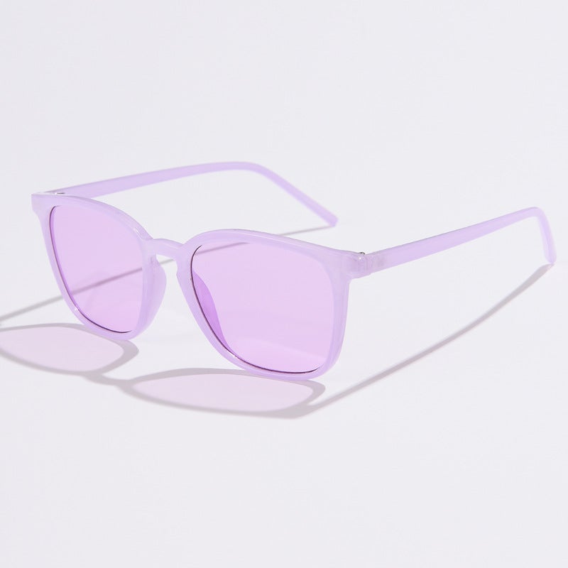 Generic Retro Square Sunglasses Unisex S21207 C08 jelly purple/transparent purple 