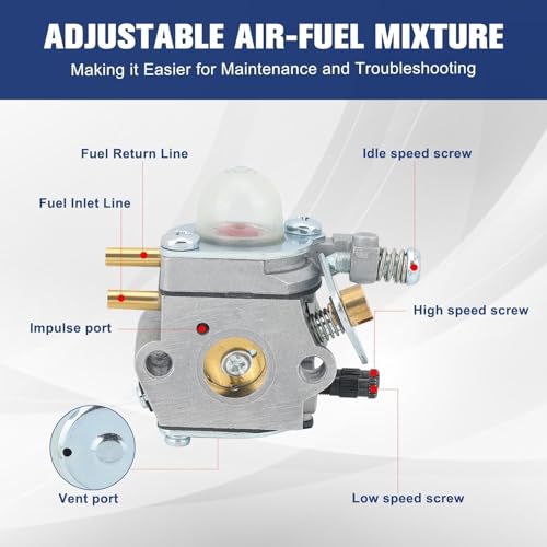 Powtol SRM 2100 Carburetor for Echo SRM 2400 SRM-2100 SRM2100 GT2000 PE2000 SRM2400 PE2400 GT2000R PPF2100 PPT2100 SRM2110 PP1200 PP800 PAS2000 String Trimmer Replace C1U-K52 - Image 5