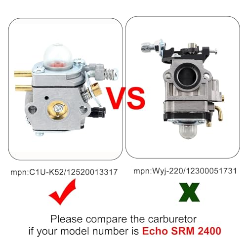 Powtol SRM 2100 Carburetor for Echo SRM 2400 SRM-2100 SRM2100 GT2000 PE2000 SRM2400 PE2400 GT2000R PPF2100 PPT2100 SRM2110 PP1200 PP800 PAS2000 String Trimmer Replace C1U-K52 - Image 2