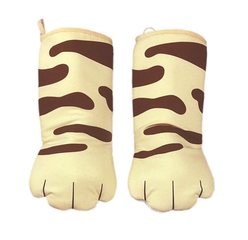 axusitt Oven Mitts Kitchen Cooking Baking Heat Resistant Cat Glove, 1 Pair Claw - Image 3