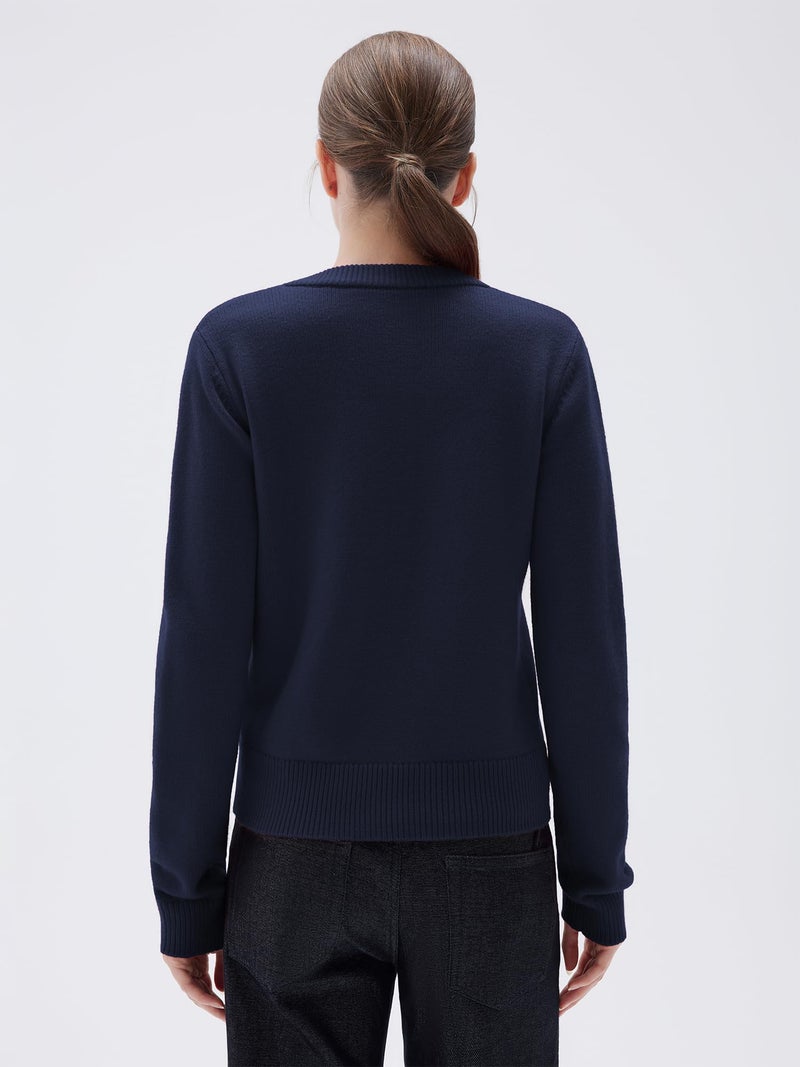 SUUKSESS Women Chunky Cashmere Blend Cardigan Sweaters 2025 Trendy Fall Fashion Button Up Long Sleeve Knit Outfits(Navy XS) - Image 3