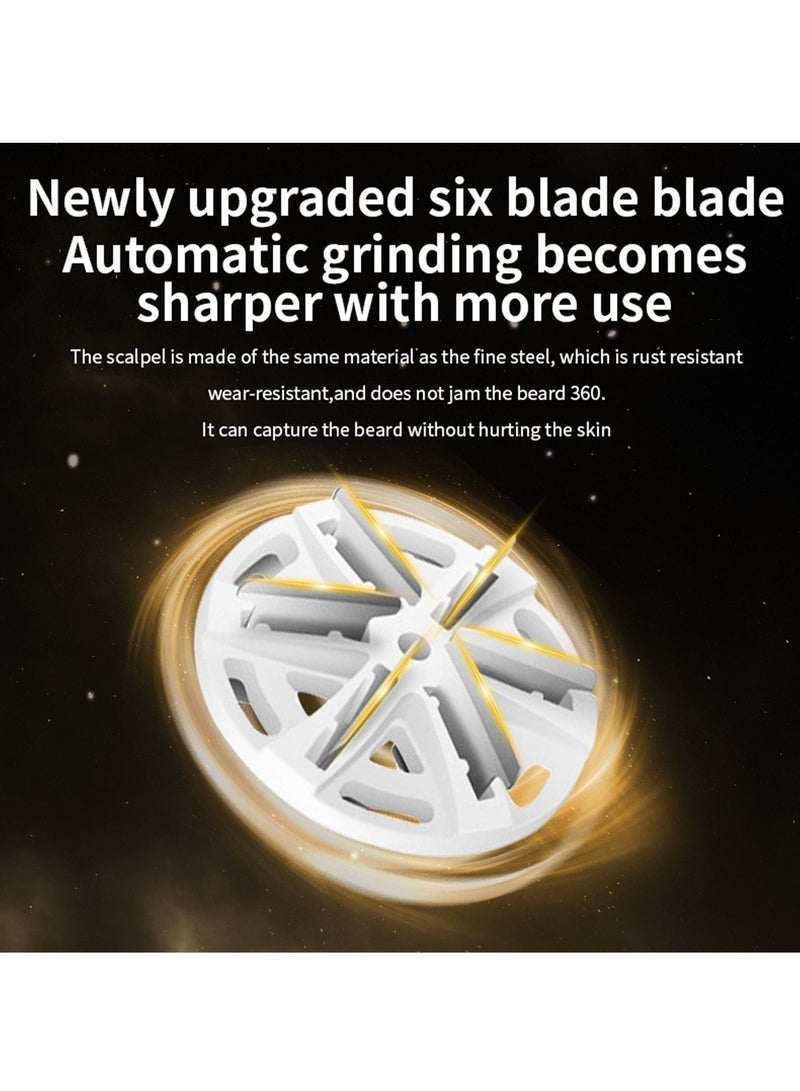 كابتن تيك ماكينة حلاقة كهربائية محمولة للرجال قابلة للغسل ومزودة بمنفذ USB قابلة لإعادة الشحن مناسبة للسفر بالسيارة المنزلية باللون الأسود - Image 2