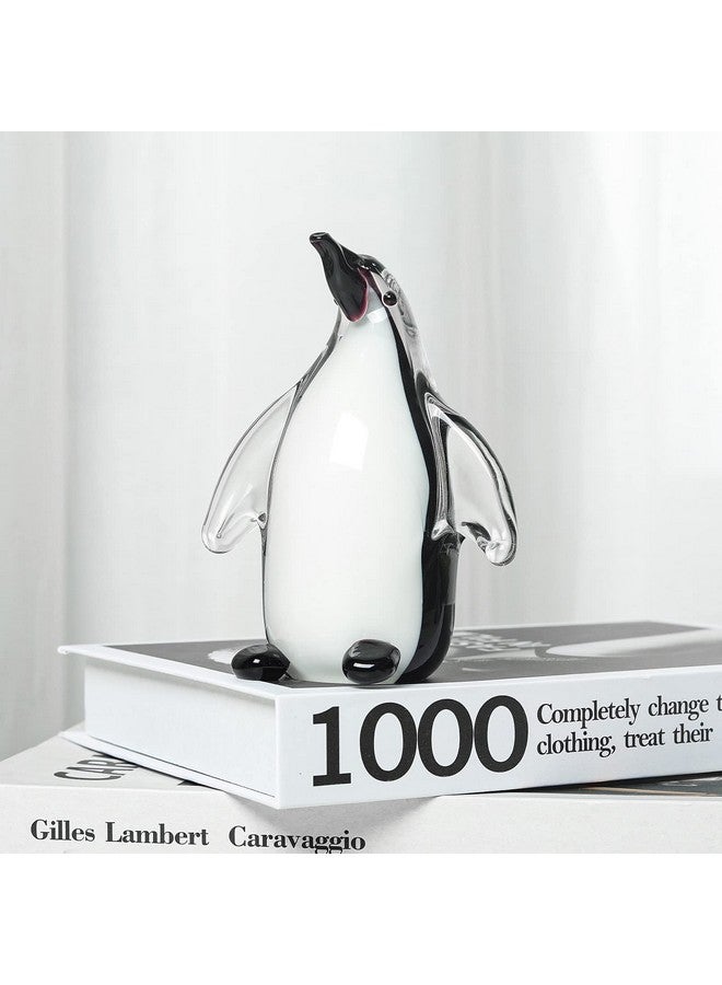 LONGWIN Hand Blown Glass Penguin Sculpture Art Crystal Animal Figurine Collectible Desk Decoration Ornaments - Image 2