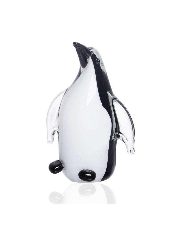 LONGWIN Hand Blown Glass Penguin Sculpture Art Crystal Animal Figurine Collectible Desk Decoration Ornaments - Image 1
