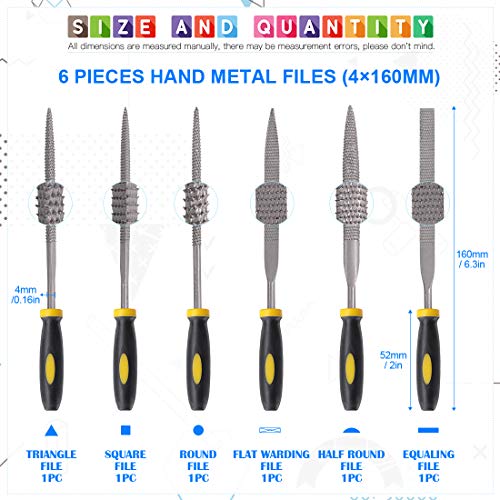 GLARKS 12pcs Mini Assorted Wood Rasp Set Include Brush and Storage Box with 4pcs Sandpaper for Fixing Jewelers Diamond Wood Carving Craft - Image 3