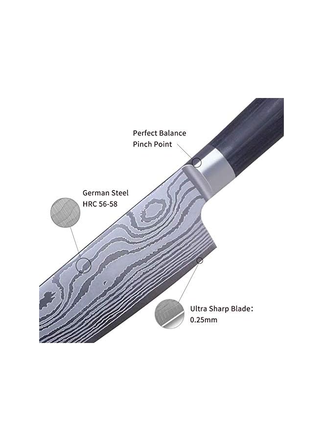 IAF Knife 8 Inches German High Carbon Stainless Steel Ultra Sharp Professional Kitchen Knife with Ergonomic Handle and Sheath Cover (Cover design may vary) Best Choice for Home Kitchen and Restaurant - Image 3