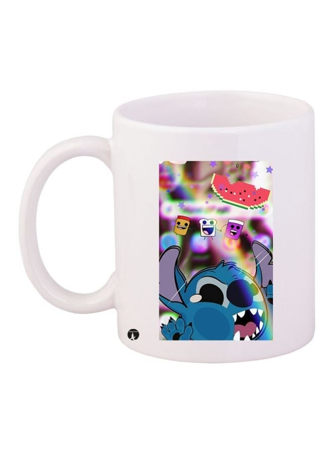 RYN Stitch Printed Coffee Mug White/Blue/Red 11ounce