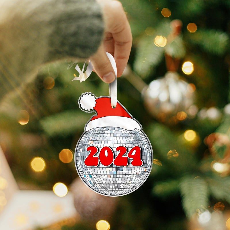 HUNIGIFT Disco Ornament Ball - Disco Ornaments  Ornaments Ball Disco  Disco Christmas Ornaments - Ball Christmas Ornaments  Ball 2024 Christmas Ornaments  Disco Christmas Ornaments 2024 - Acrylic Ornament - Image 4