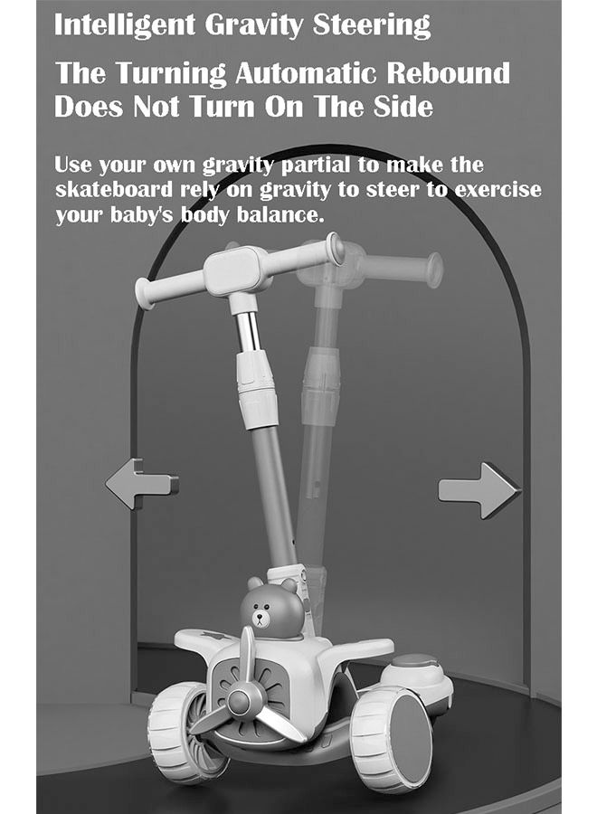 ZCM-HAPPY 3-in-1 Foldable Children's 3-Wheel Scooter, LED Wheel Scooter, Slideable, Rideable - Image 5